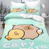 Cartoon Capybara 3D Printed Bedding Set Children's Duvet Cover Pillow Case Set Anime Polyester Cute Cartoon Home Decoration