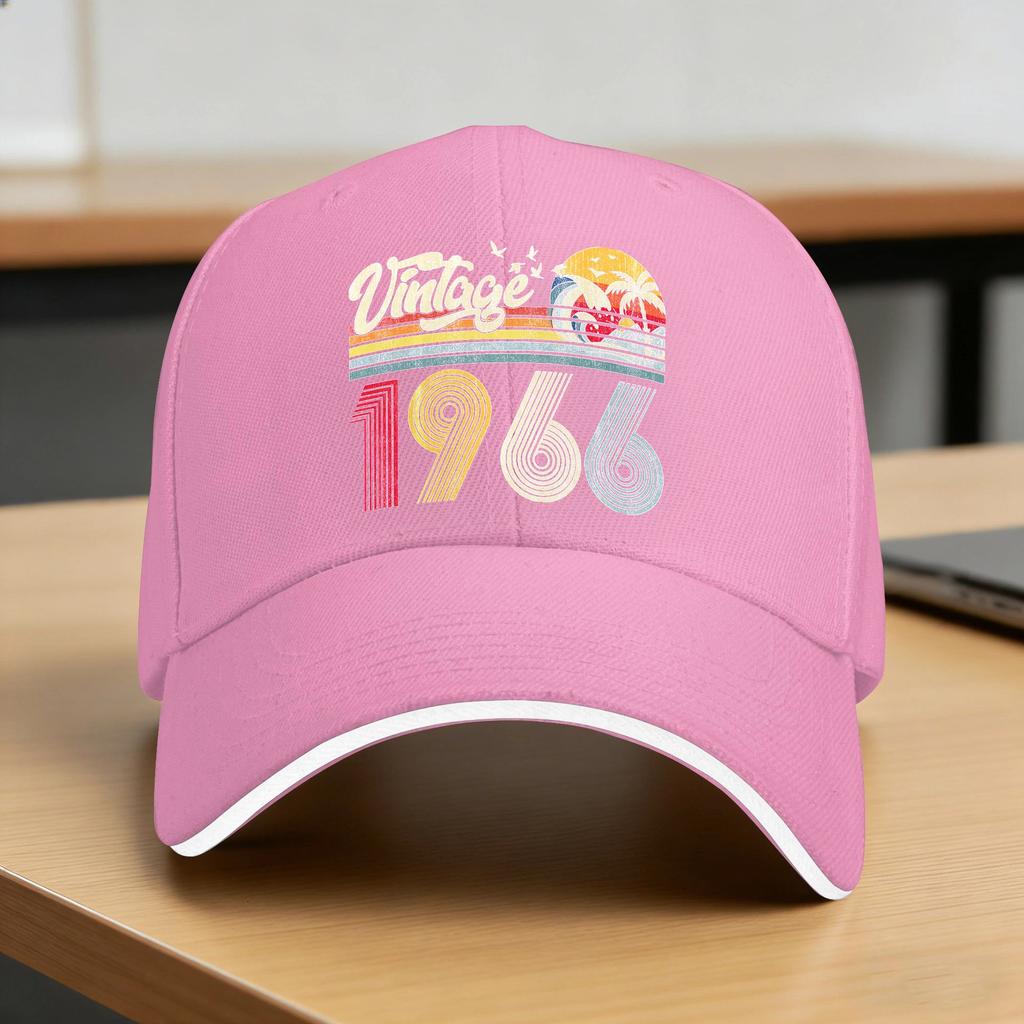Vintage Born In 1966 60Th Birthday Baseball Cap  Tennis Skate Sun Visor Hip Hop Hats Men Women Vintage Design Snapback Cap