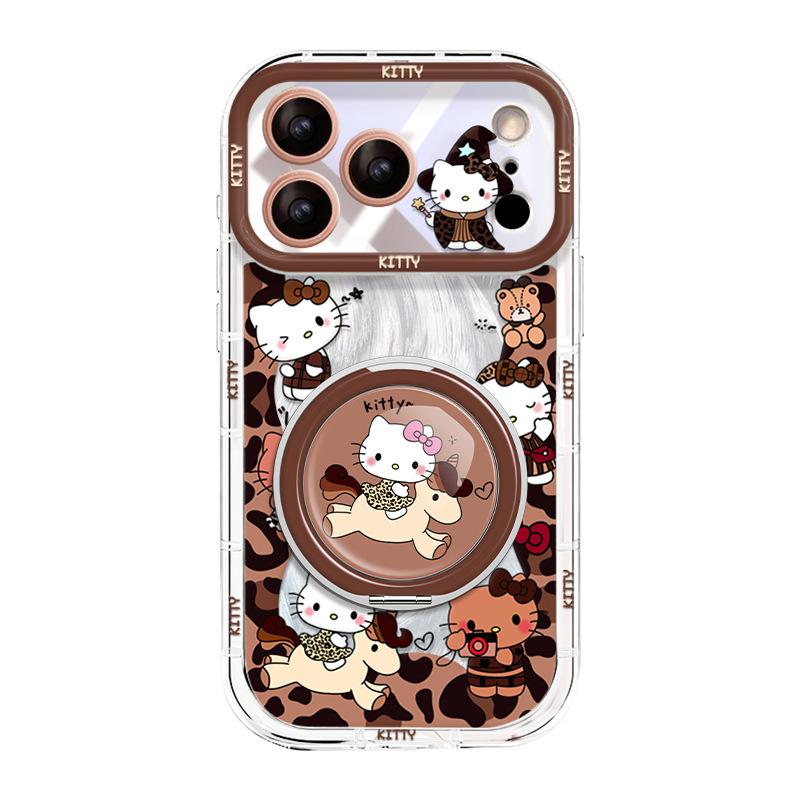 Leopard Print Kitten Is Suitable for Apple 11promax Mobile Phone Case Iphone11 Rotating Bracket Mate11 Cute Cartoon