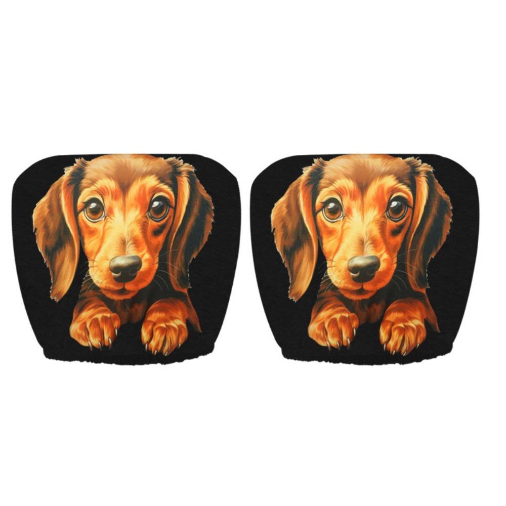 Fashion Dachshund Car Seat Cover Personality Universal Car Headrest Cover Dust-proof Car Seat Headrest Car Accessories