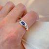 Kinel Blue Zircon Dames Ring Rose Gold Color Luksussmykker