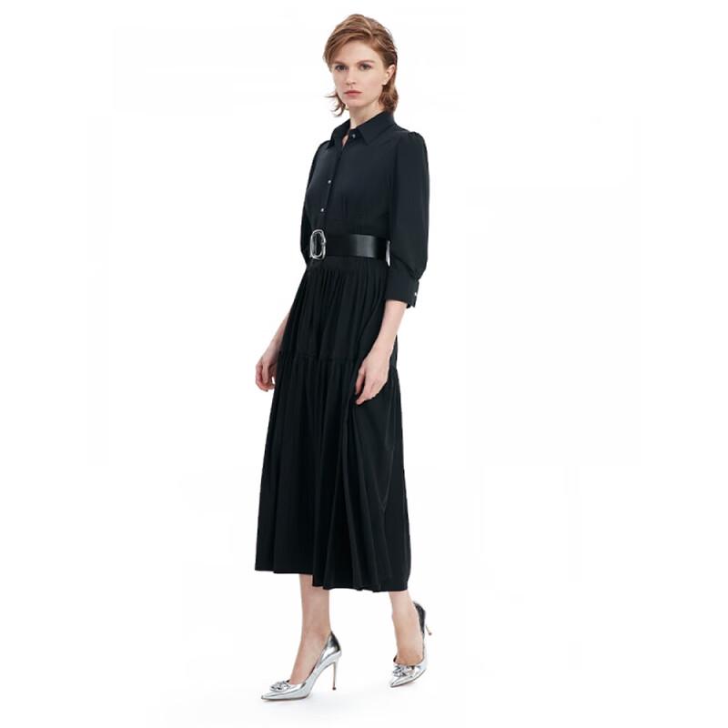 

ELLASSAY Women s Belted Pleated Shirt Dress XS