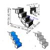 Folding Car Mounted Pet Folding Staircase Steel Pipe Sturdy Dog Vehicle Ramp Portable Retractable Step Stairs Senior Pets