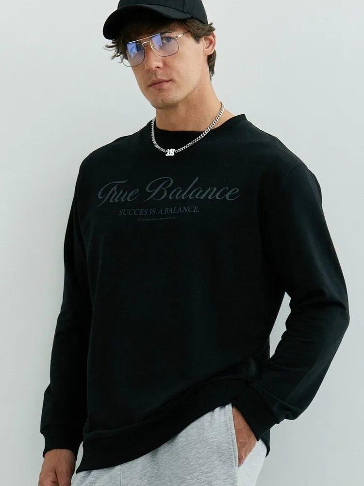 2025 Men s Trendy Hoodie: Casual Letter Print, Loose Fit, Round Neck for Spring & Autumn. XXL