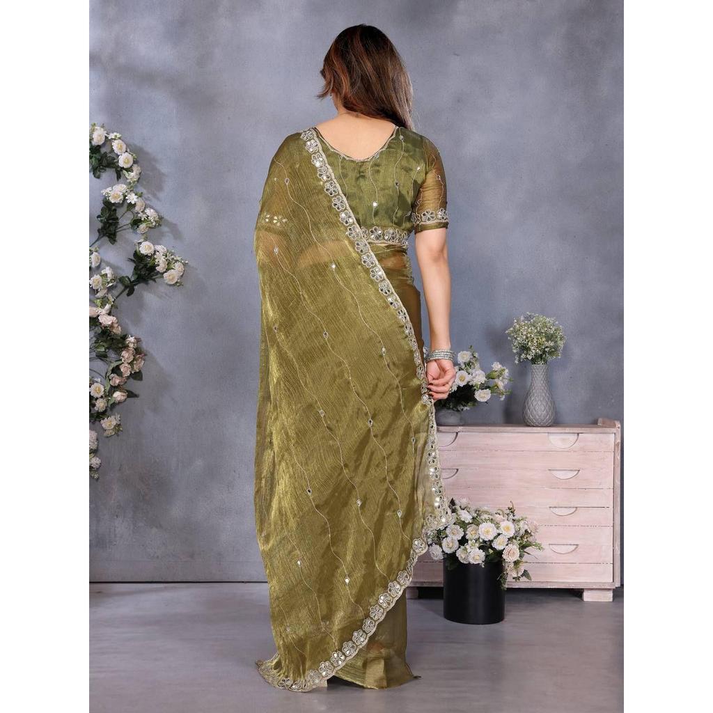 Premium Designer Mirror Work Saree Collection