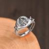 New Silver Men's Ring Personality Retro Praying Hand Opening Prayer Creative Personality Ring Fashion Jewelry
