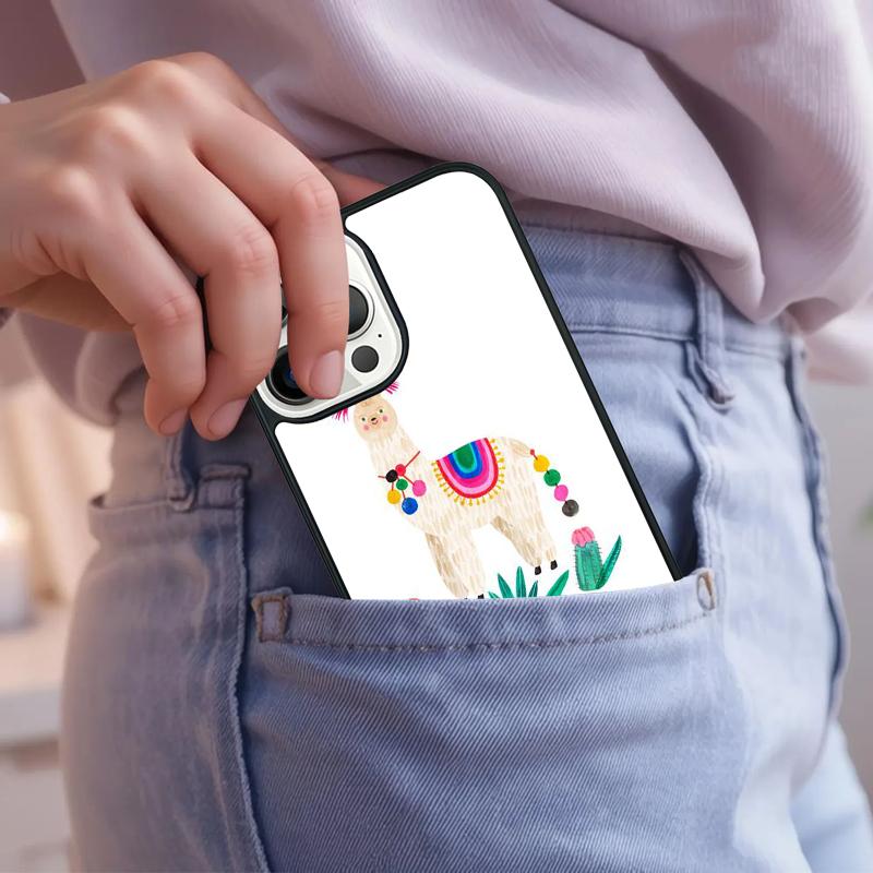happy lama travel no prob llama Phone Case For iPhone 17 Air 15 16e 14 13 Pro Max Coque 12 11 Pro Max PLUS cover