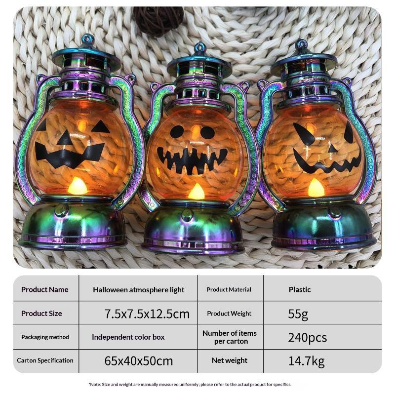 Mini Halloween Pumpkin Led Lantern With Warm Flickering Light For Halloween Home Party Tabletop Decor Gifts