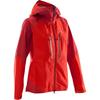 Waterproof Windproof Hooded Color-Blocked Zipper Long Sleeve Jacket Jacket Women's Red