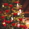 12 Pcs Knitted Crochet Heart Tree Ornament Handmade Valentine Bowl Vase Filler Gift for Friend Teacher Gift