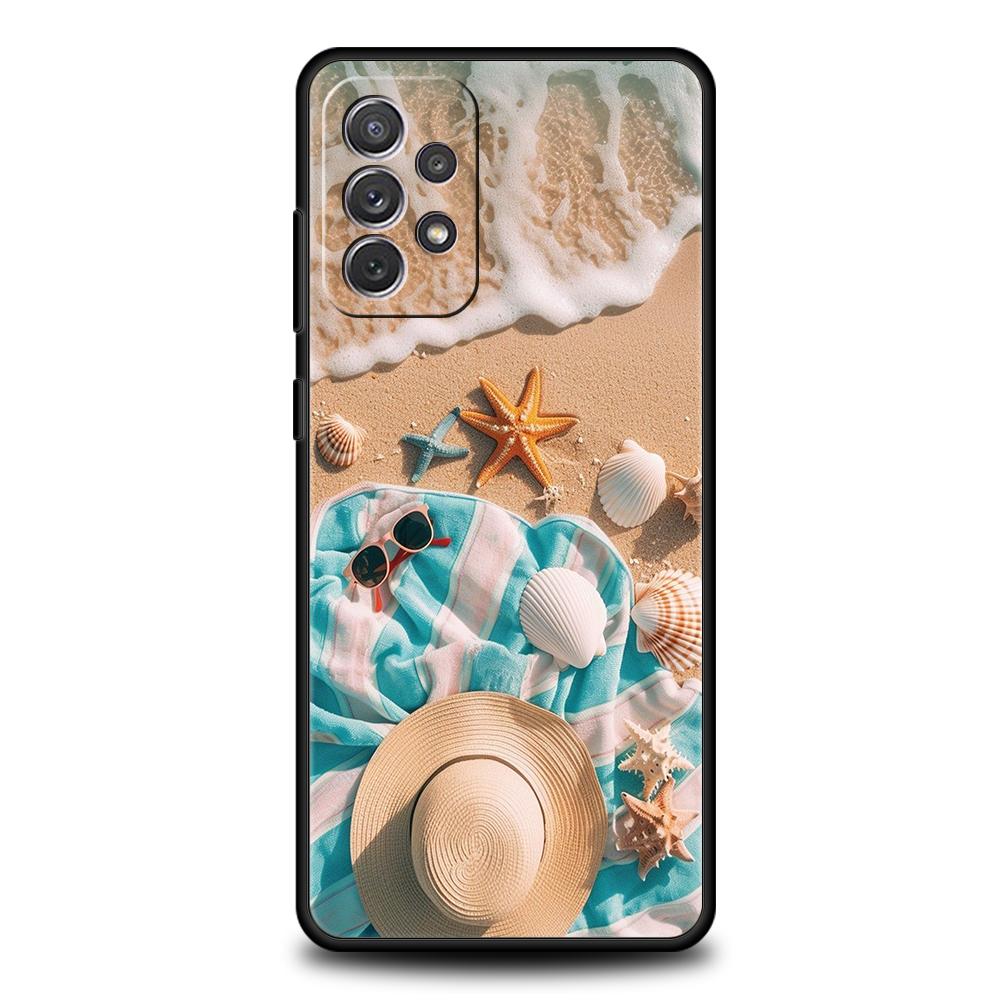 Summer Beach Phone Case for Samsung Galaxy A73 A55 A53 A51 A35 A33 A32 A25 A23 A22 A15 A13 A17 A07 5G Soft TPU Shell Fundas Bags