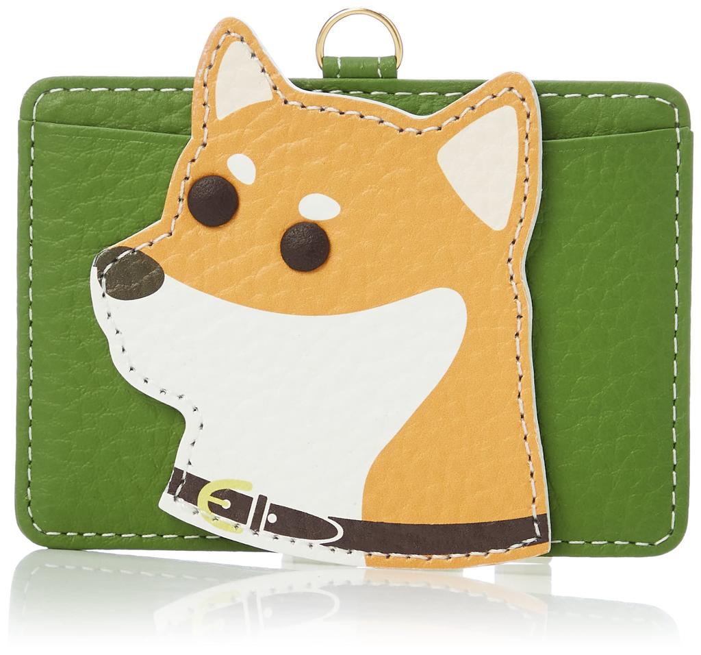 Kitamura Dog Pass Case PH0713, Women's, Green (Shiba Inu) [Green] 30304, One Size