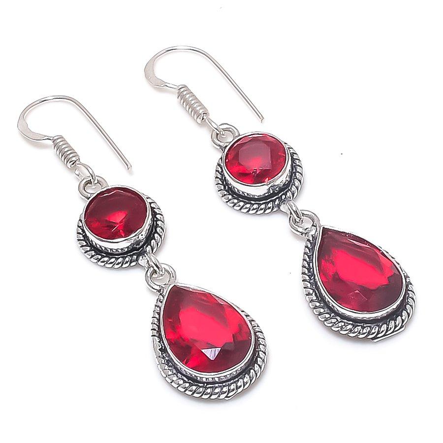 

Натуральный гранат, драгоценный камень, ручная работа, серьга из стерлингового серебра 925 пробы 2,17 Z3T49