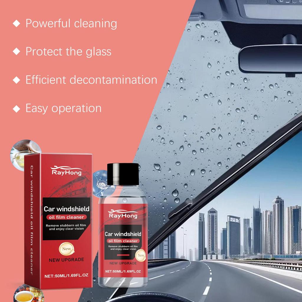 Rayhong Oil Film Cleaner 50ml Powerful degreasing without damaging glass Ensures clear visibility for safe driving