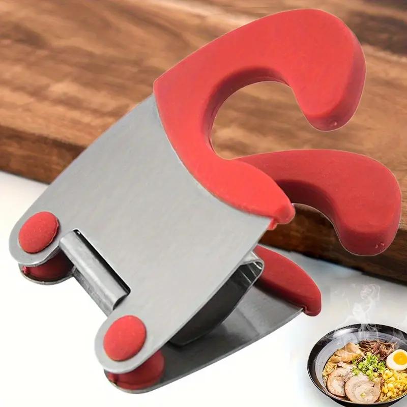 1PCS Anti-scalding Pan Side Scoop Clamp Stainless Steel Pot Edge Shovel Clip Spoon Rests Pot Side Spatula Clip Soup Pot Fixing Clip