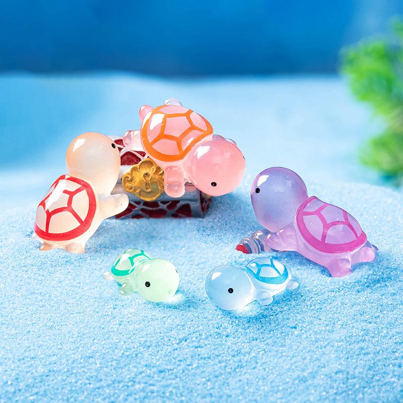 10 stk Mini lysskildpadde Hjemmeinnredning Landskapsarkitektur Harpiks Håndverk Glødende skilpadde Hage Fisketank Miniatyrer Ornamenter Dekorasjon