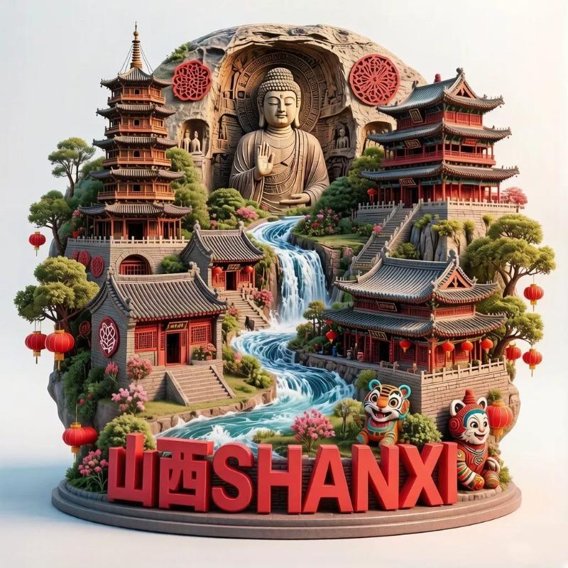 Souvenirs de voyage en Chine Aimants de réfrigérateur du Xinjiang Matériau métallique Wulumuqi Wuxi Shanghai Shenzhen Anji Sanya Qingdao Autocollants de réfrigérateur