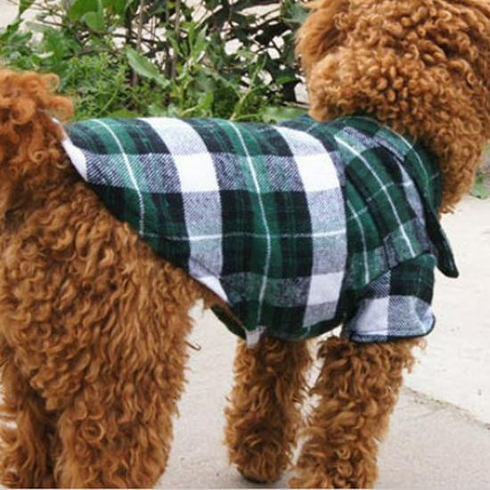 Plaid Snap Button Shirt for Dogs – Comfortable Spring/Summer Pet Apparel for Puppies, Teddy Breeds.
