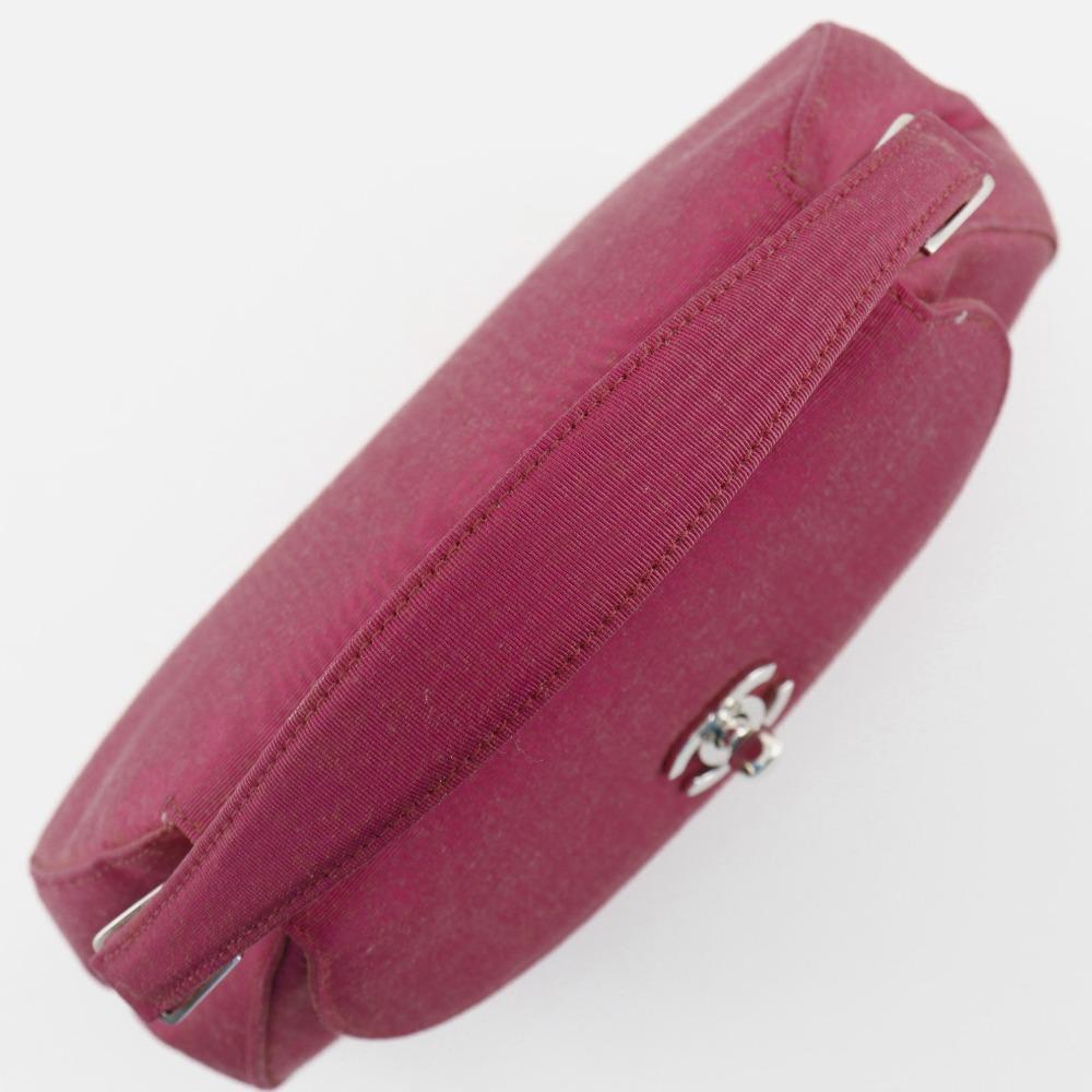 Chanel Mini Coco Handle Handbag Party Bag Pink cotton/Moire Silk Women Used