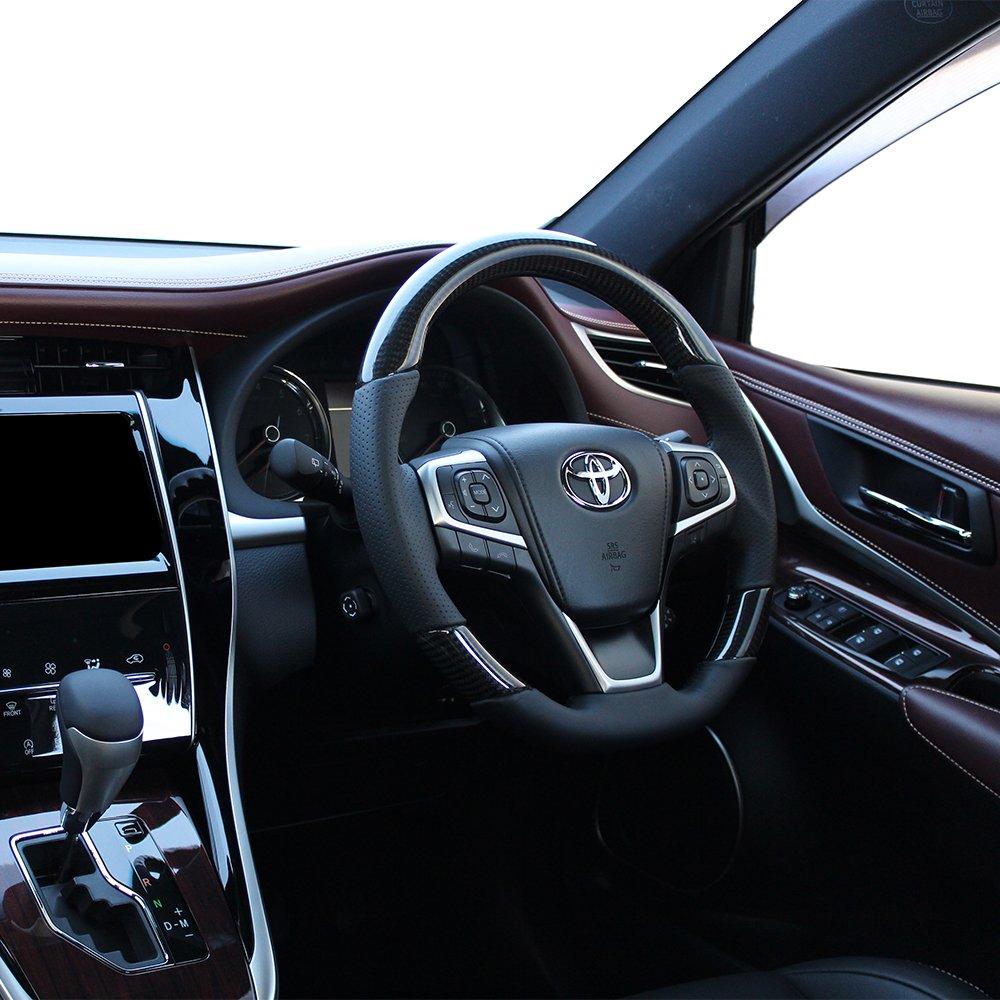 REAL Steering Wheel [For Toyota Harrier (60 Series)] Premium Series Black Carbon Fiber U60-BKC-BK