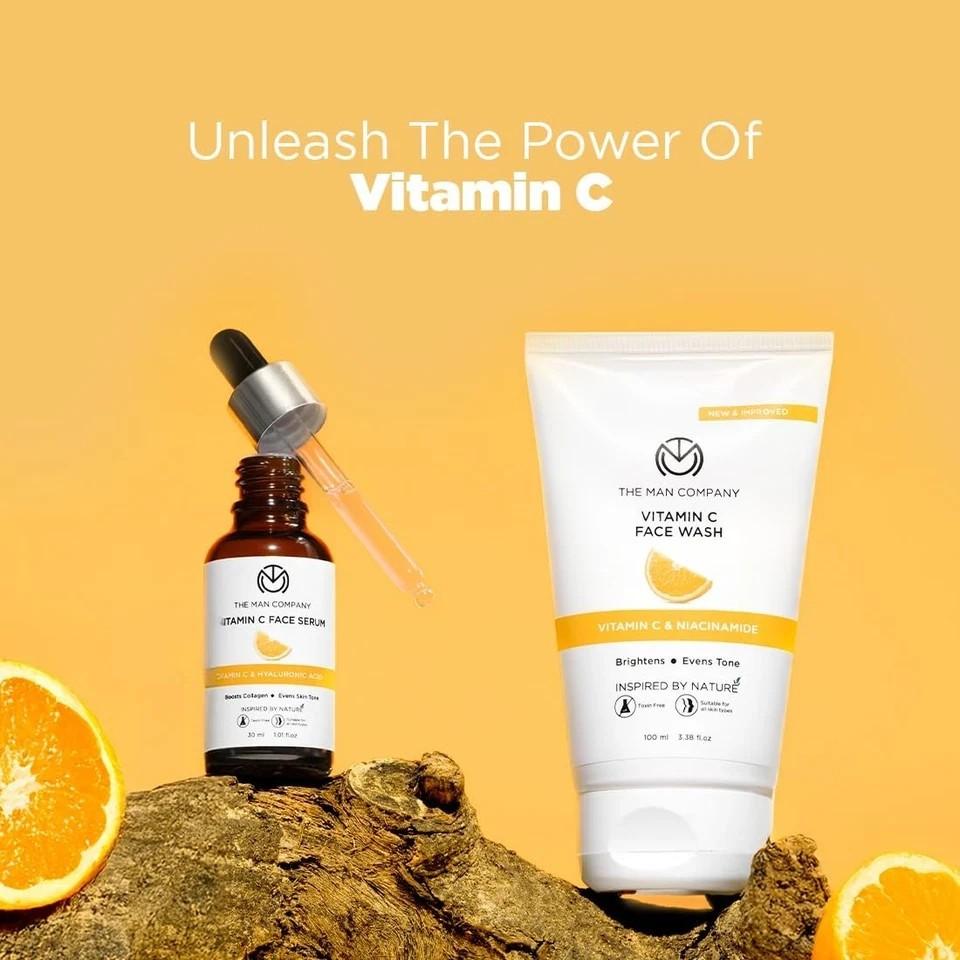 The Man Company Vitamin C Face Serum 30ml | Brightens & Fades Dark Spots