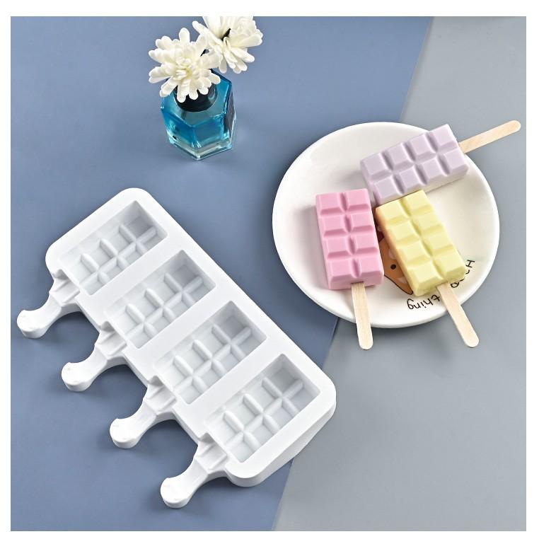 DIY 4-Cavity Oval Silicone Ice Cream & Popsicle Mold