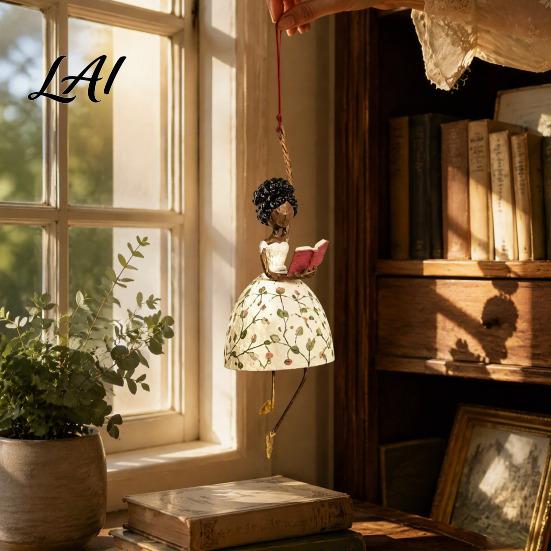 Outdoor Garden Decoration Dancing Lady Hanging Ornament for Home Decor Elegant Art Sculpture Creative Gift Dancers Pendant Indoor Window Porch