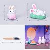 Festively Themed Resin Rabbit Eat Mooncake Micro Landscape Decor For Home And Party Decoration