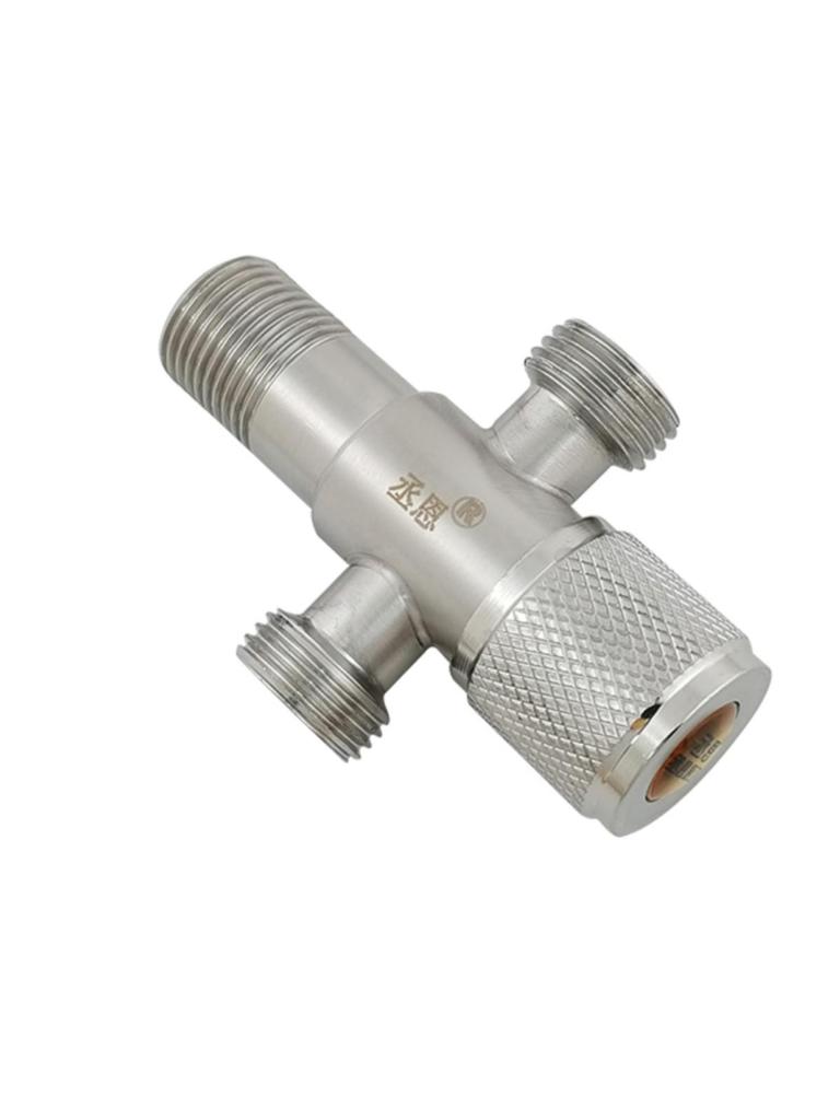 304 Stainless Steel Dual Outlet Hot/Cold Angle Valve Water Heater Diverter Switch