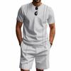 Herren-Set mit Waffelstrickhemd und Shorts, 2-teilig, Outfits, Sommeranzug, lässiger Trainingsanzug, Sportbekleidungsset