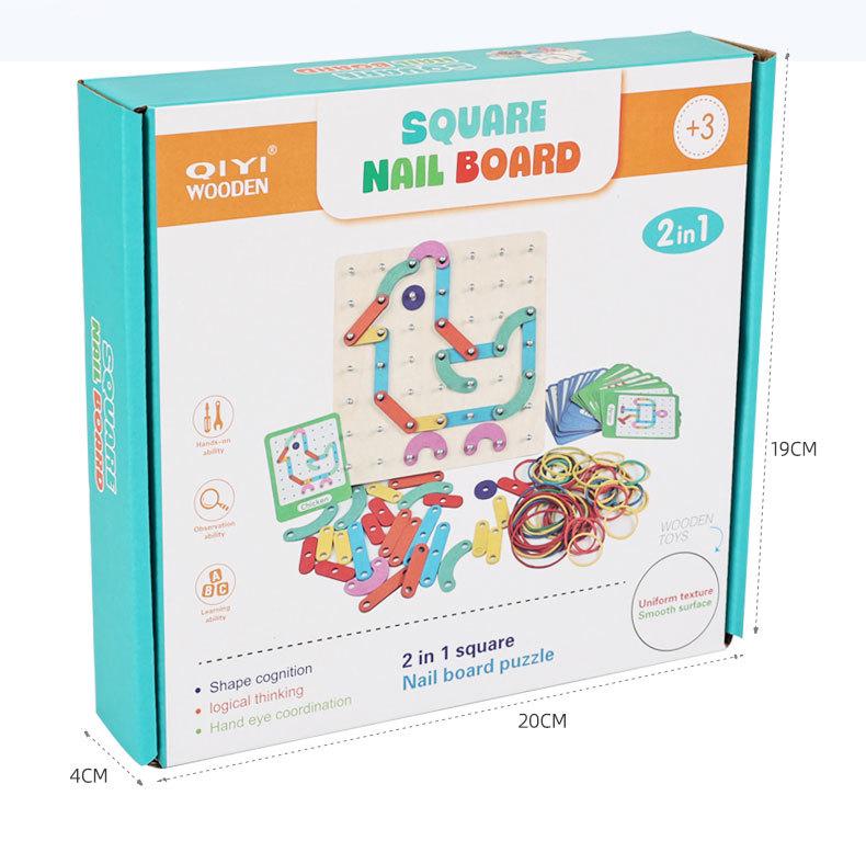 Children s Educational Pegboard Puzzle: Wooden Hand-Eye Coordination & Creative Interlocking Toy