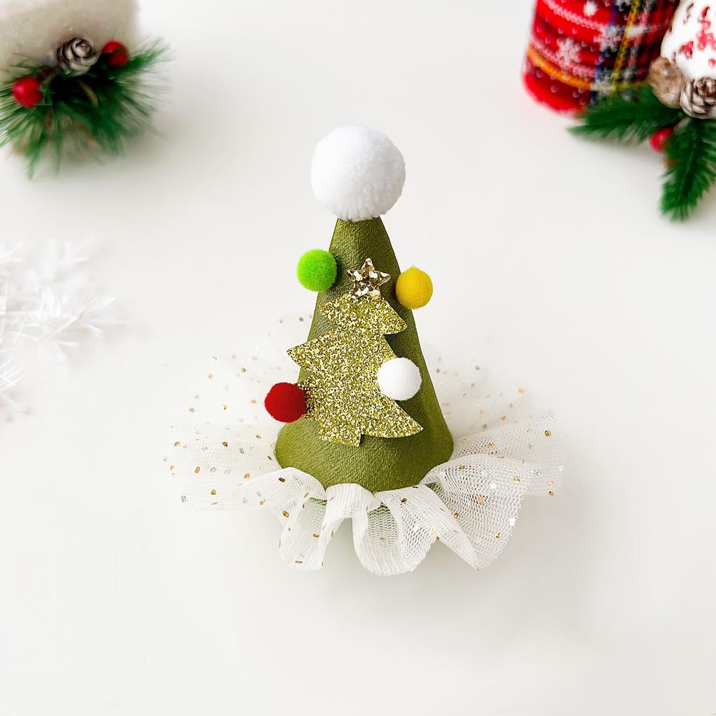 Mini Cute Sparkling Santa Claus Hat Christmas Hair Clips Xmas Party Gift for Adults and Kids New Year Headwear Hair Accessories