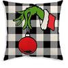 Green-haired Monster Pillow Cover Linen Christmas Pillow Cover Living Room Sofa Lumbar Cushion Cover