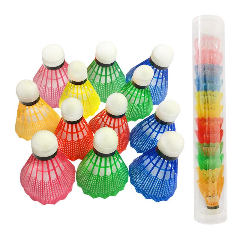 Nylon Durable Plastic Badminton Training Balls - Pack of 12