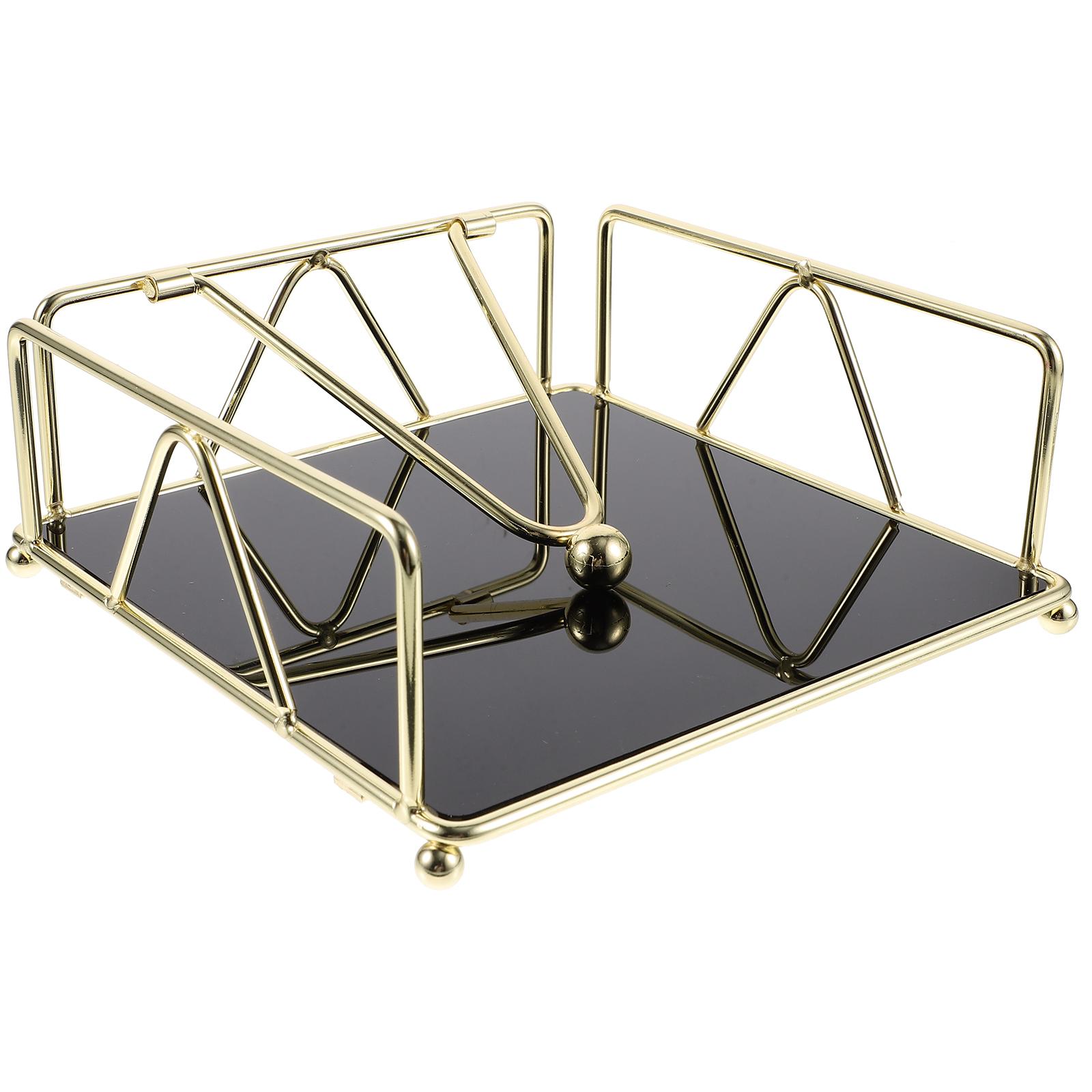 

Держатель для салфеток из золотого железа, настольная коробка для хранения бумажных полотенец, картонная стойка для стола, обеденных салфеток, акриловые держатели золотистый