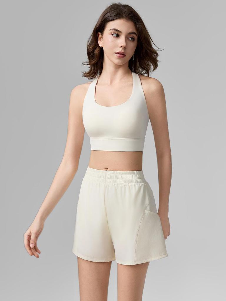 Completo Sportivo Donna Asciugatura Rapida Primavera/Estate 2026: Pantaloncini Anti-Esposizione, Capo Esterno Leggero con Spalline, Biancheria Intima da Yoga.