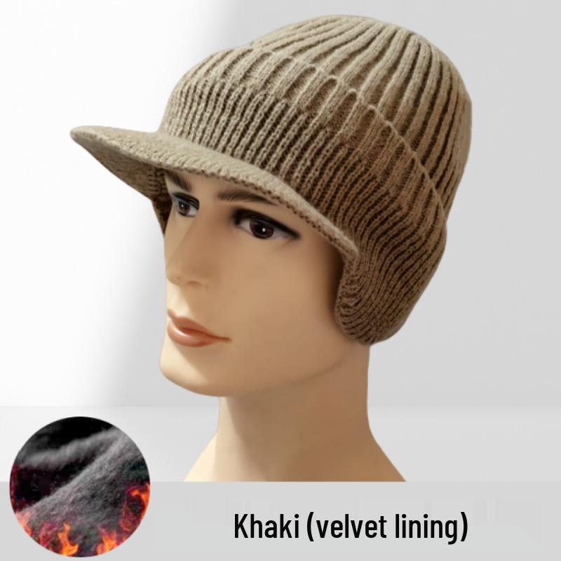 Men's Winter Ear Protection Knitted Wool Hat for Middle-aged and Elderly