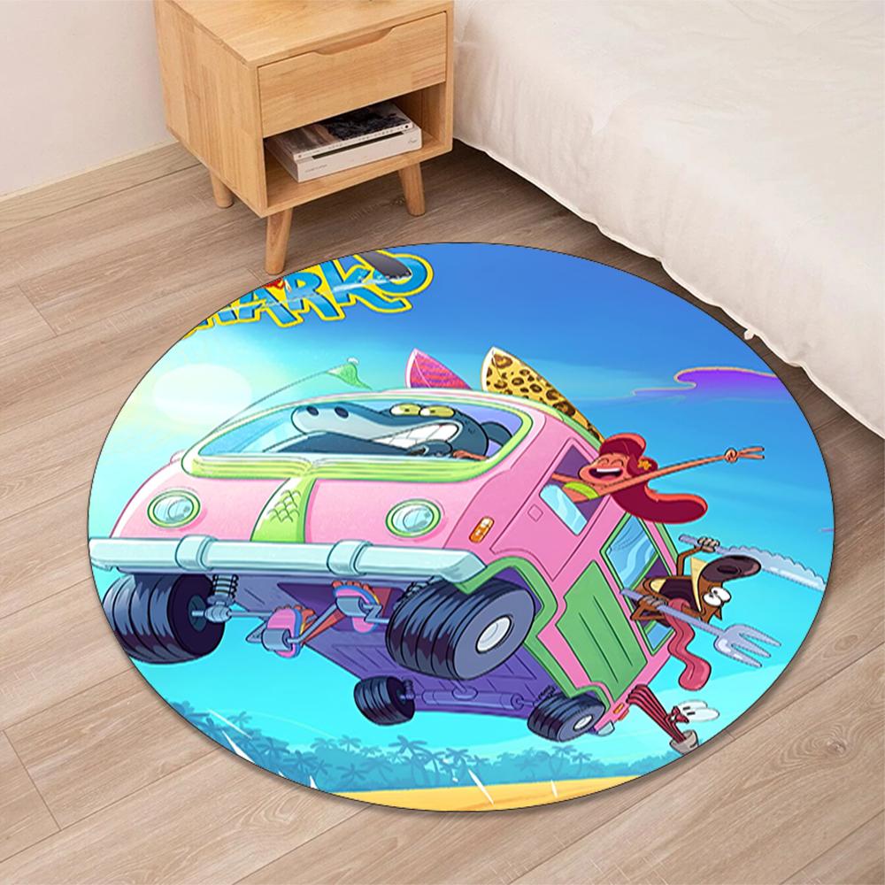Tappeto Rotondo Stampato Zig & Sharko Tappeto per Sedia Tappeto per Area Tappetini per Ingresso, per Sedia da Ufficio Soggiorno Camera da Letto Cucina.