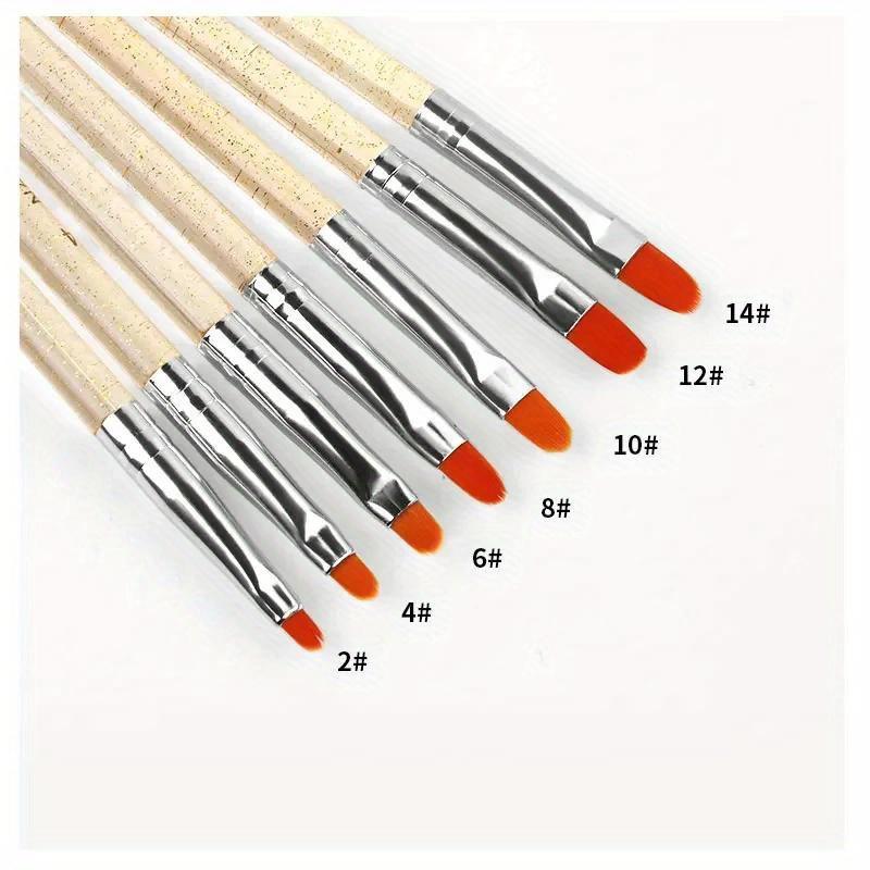 7Pcs Sparkling Powder Bar Nail Art Painting Flat Round Head Phototherapy Nail Pen Nail Tool