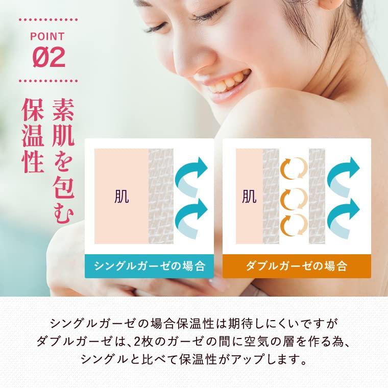 Gauze for Hook and Loop Made in for Hospital [KOMESICHI COLLECTION] [Yoneshichi] Nightwear, Blue, Medium, Care, Closure, Japan, Women's,