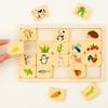 Wooden Matching Puzzle Number Animal Cognitive Match Game Montessori Toy Memory Training Jigsaw for Children Early Education