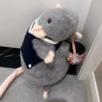 Großes Ratten-Stofftier Superweiche PP-Baumwolle Gefülltes Schlafkissen Kuschelpuppe Neujahrsgeschenk Schlafkissen