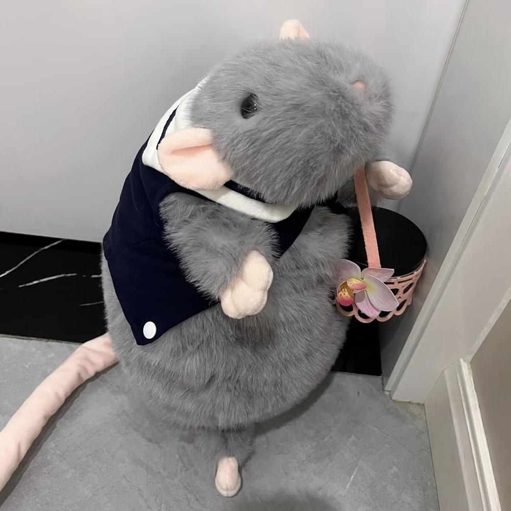 Großes Ratten-Stofftier Superweiche PP-Baumwolle Gefülltes Schlafkissen Kuschelpuppe Neujahrsgeschenk Schlafkissen