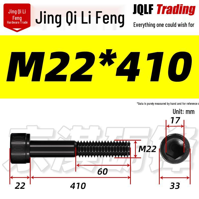 M20-M27 High Strength Blackened Hex Socket Head Cap Screw with Knurled Cylindrical Half Thread