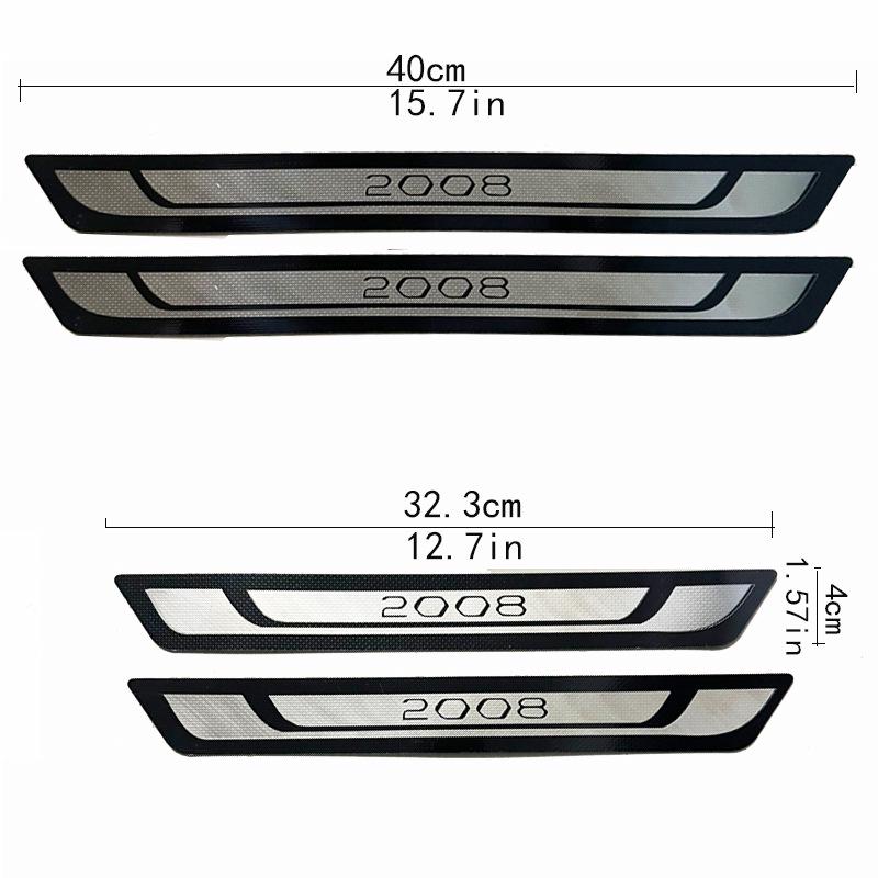 Peugeot 2008 Carbon Fiber Door Sill Protector - Ultra-Thin, Anti-Scratch, Universal Bumper Strip.