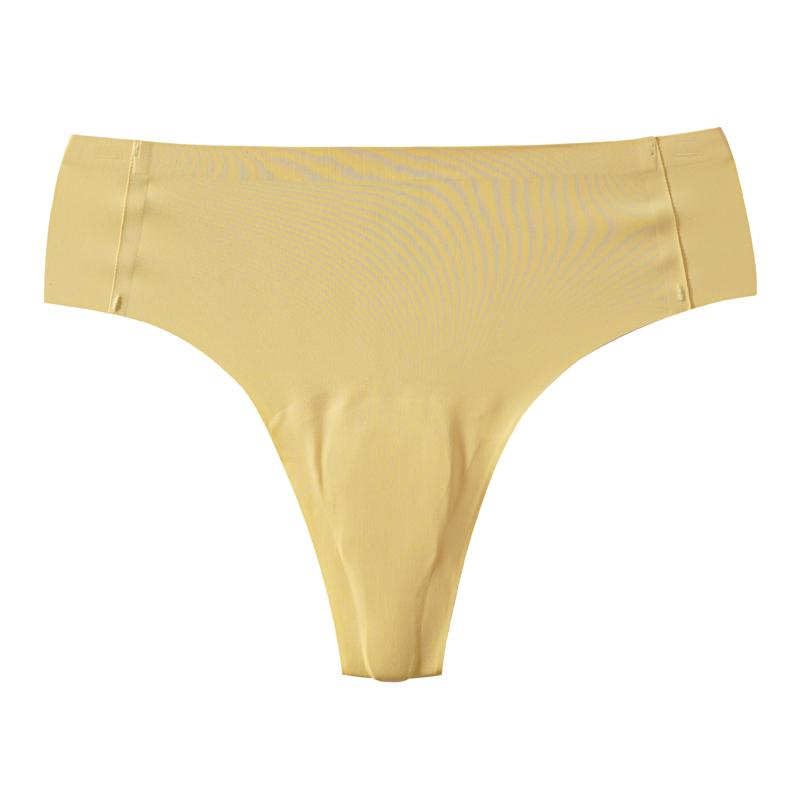 CINOON Sexy Women's Ice Silk Thongs Low-Waisted Breathable Sport G-string Female Seamless Yoga Quick-Drying Briefs