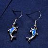 Wish Blue Dolphin Opal Earrings Cute Niche Versatile Source