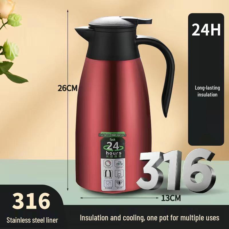 Large Capacity 316 Stainless Steel Insulated Teapot Thermos for Dormitory and Home Use