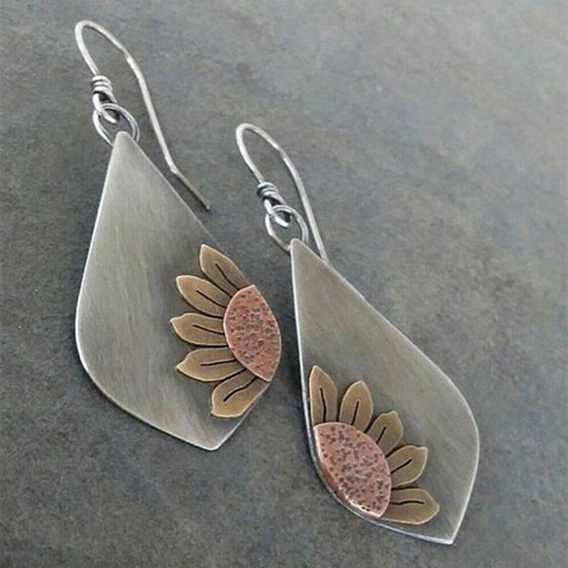 Retro Sunflower Earrings Fashion Blooming Sunflower Handmade Earrings