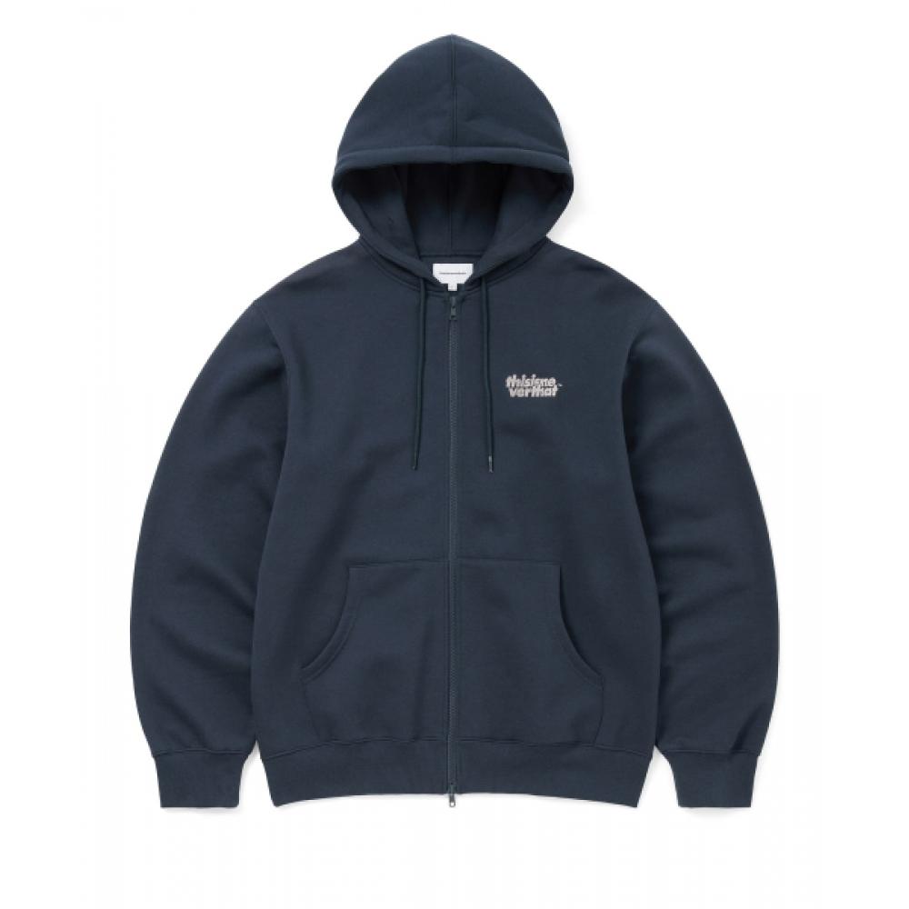Thisisneverthat Ol Logo Zip Up Hoodie Navy S